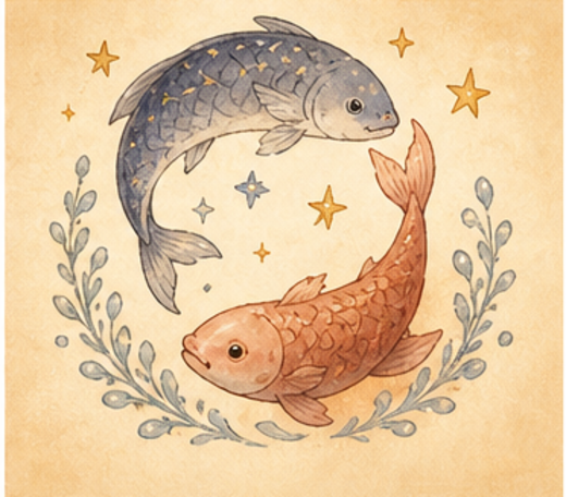 魚座の二匹の魚イラスト