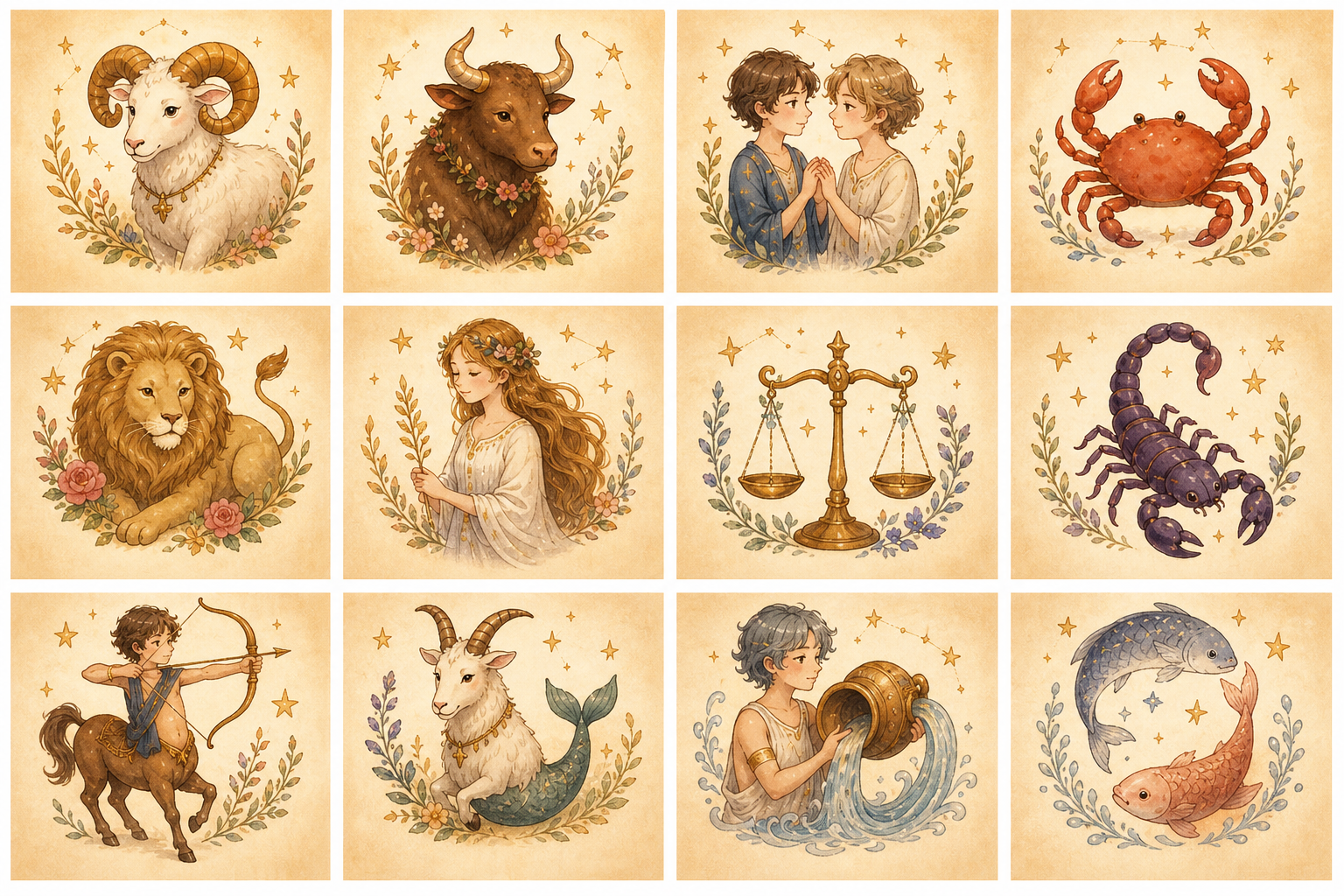12星座のイラスト一覧